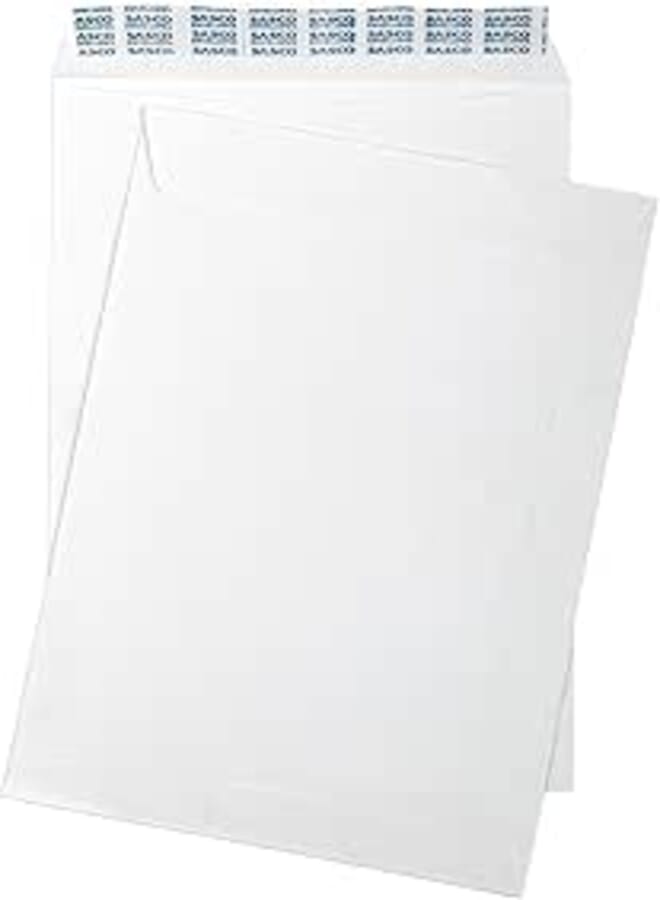 Sasco Envelope B4 Size - 100 gsm. - Pack of 50 - White